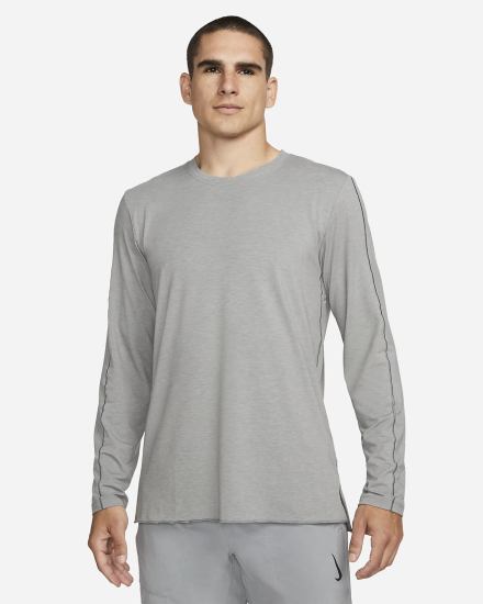 Camisas Nike Dri-FIT Yoga Long-Sleeve Top Hombre Gris Claro | RECDH-1376