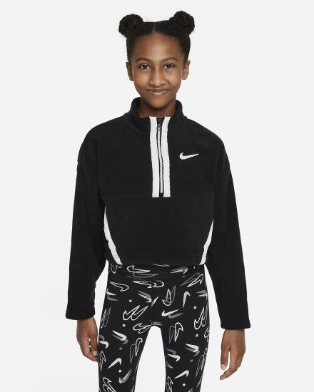 Camisas Nike Sportswear Kids Long-Sleeve Top Niña Negras Blancas | IEYRW-5037