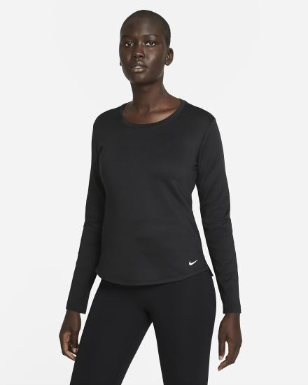 Camisas Nike Therma-FIT One Long-Sleeve Top Mujer Negras Blancas | CRTEX-4216