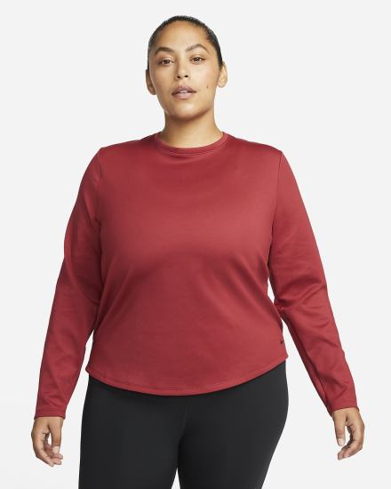 Camisas Nike Therma-FIT One Long-Sleeve Top Mujer Burdeos Negras | VRUXN-3156