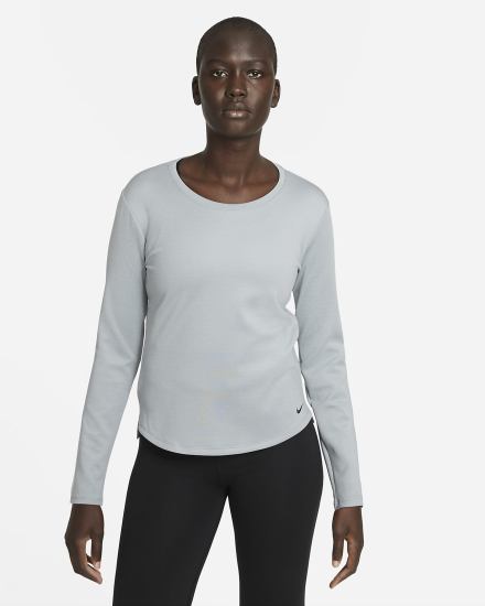 Camisas Nike Therma-FIT One Long-Sleeve Top Mujer Gris Negras | WJTYF-5961
