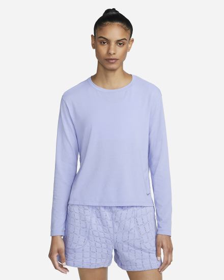 Camisas Nike Yoga Dri-FIT Long-Sleeve Top Mujer Gris | SUJWX-9520