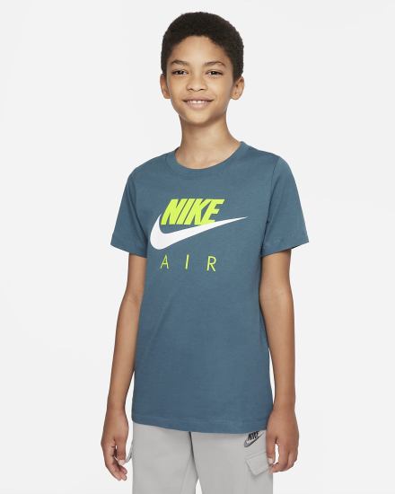 Camiseta Nike Air Kids Niño Gris Verde | PORCA-5016