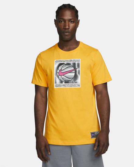 Camiseta Nike Basketball Hombre Doradas | QINVC-3257
