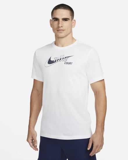 Camiseta Nike Court Dri-FIT Swoosh Tennis Hombre Blancas | PSBUH-3765