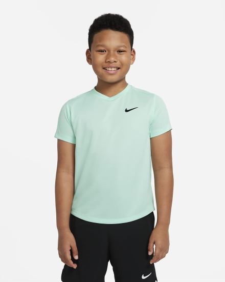 Camiseta Nike Court Dri-FIT Victory Kids Short-Sleeve Tennis Top Niño Verde Menta Negras | HATGJ-6527