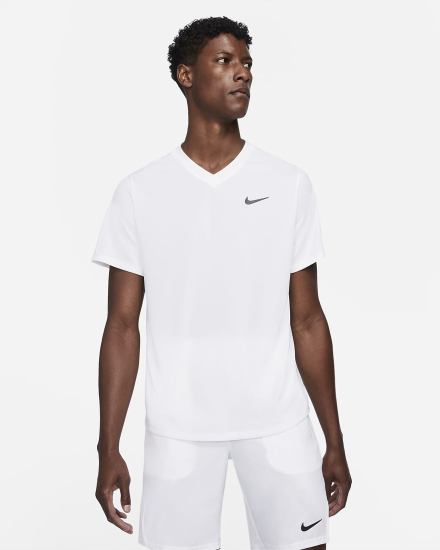 Camiseta Nike Court Dri-FIT Victory Tennis Top Hombre Blancas Negras | GCWKB-6593