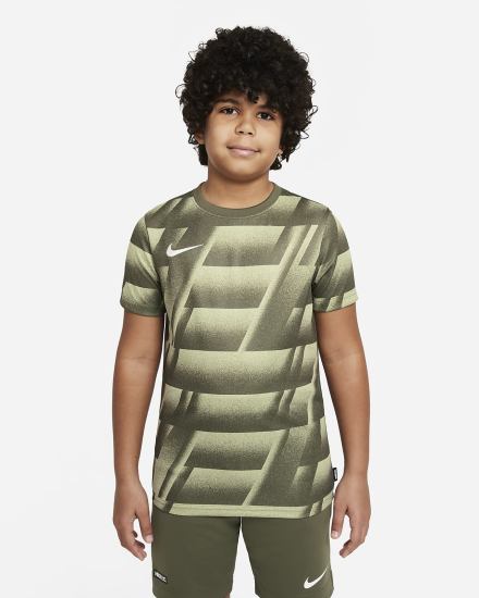 Camiseta Nike Dri-FIT F.C. Libero Kids Short-Sleeve Estampadas Soccer Top Niña Verde Oliva Negras Blancas | SELNI-6147