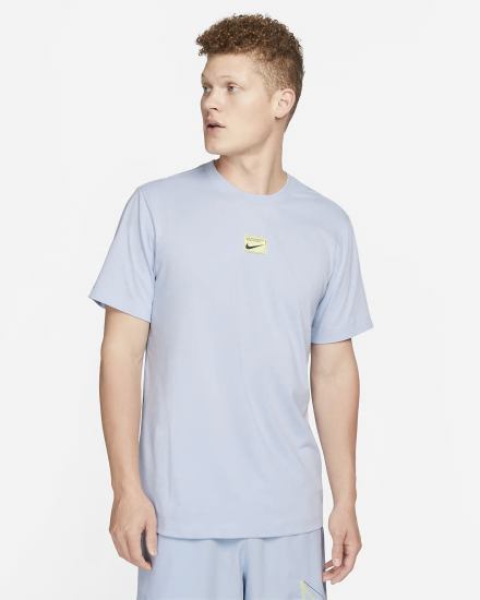 Camiseta Nike Dri-FIT Fitness Hombre Azules | WQLBU-7028
