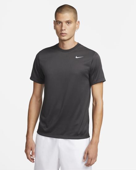 Camiseta Nike Dri-FIT Fitness Hombre Gris Oscuro Plateadas | TWIDC-6709
