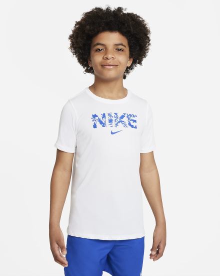 Camiseta Nike Dri-FIT Kids Training Niño Blancas | CVNDU-4673