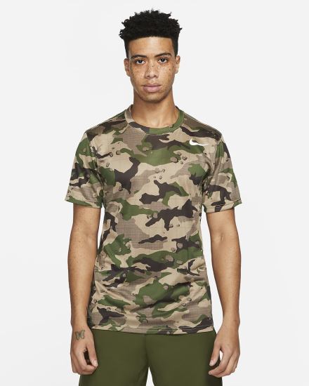 Camiseta Nike Dri-FIT Legend Camo Training Hombre Kaki | WMKIH-9260