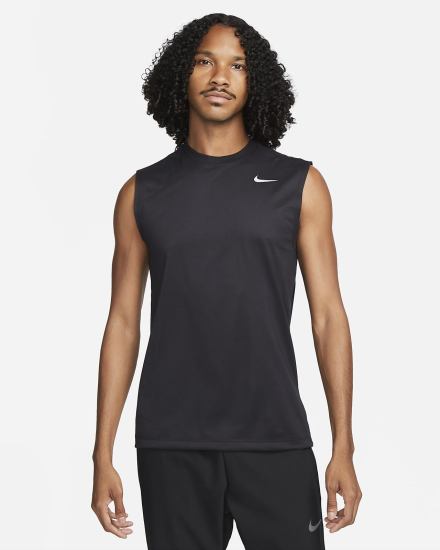 Camiseta Nike Dri-FIT Legend Sleeveless Fitness Hombre Negras Plateadas | DCFBL-5769