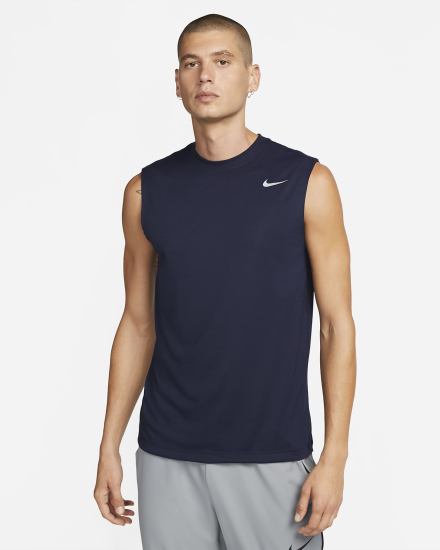 Camiseta Nike Dri-FIT Legend Sleeveless Fitness Hombre Obsidian Plateadas | IBAVD-1849