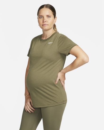 Camiseta Nike Dri-FIT (M) (Maternity) Mujer Verde Oliva | URXQN-4625