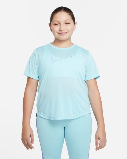 Camiseta Nike Dri-FIT One Kids Short-Sleeve Training Top (Extended Size) Niña Azules | ASGXO-4965