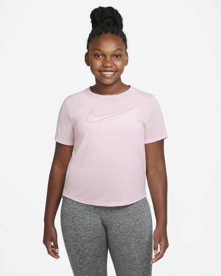 Camiseta Nike Dri-FIT One Kids Short-Sleeve Training Top (Extended Size) Niña Rosas | XMBIV-0698