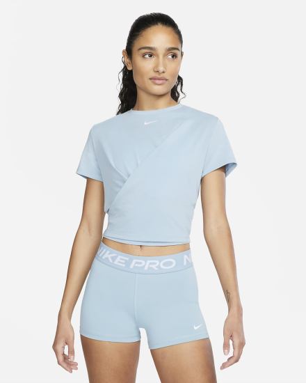 Camiseta Nike Dri-FIT One Luxe Twist Cropped Short-Sleeve Top Mujer Azules | DEOAZ-5791