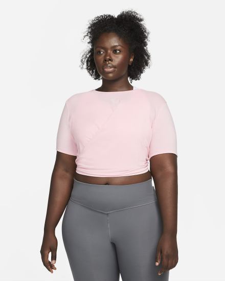 Camiseta Nike Dri-FIT One Luxe Twist Cropped Short-Sleeve Top Mujer Rosas | DNBWC-5904