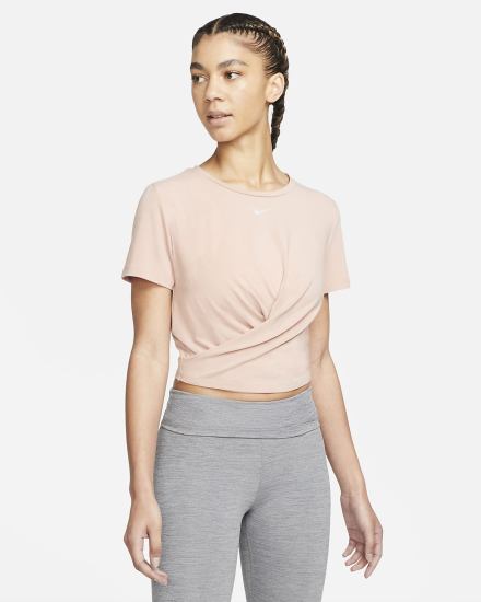 Camiseta Nike Dri-FIT One Luxe Twist Cropped Short-Sleeve Top Mujer Rosas | FRPVX-0532