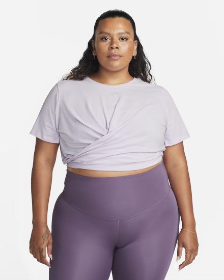 Camiseta Nike Dri-FIT One Luxe Twist Cropped Short-Sleeve Top Mujer Moradas | LGQKJ-8096