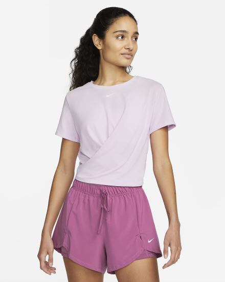 Camiseta Nike Dri-FIT One Luxe Twist Cropped Short-Sleeve Top Mujer Moradas | NYAVK-2367
