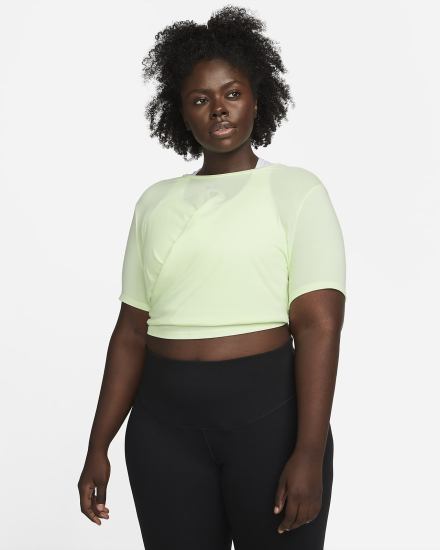 Camiseta Nike Dri-FIT One Luxe Twist Cropped Short-Sleeve Top Mujer Verde Claro | PGBWA-6321