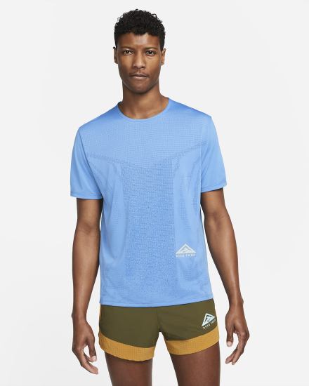 Camiseta Nike Dri-FIT Rise 365 Short-Sleeve Trail Hombre Azules Verde Menta | ABYPG-3697