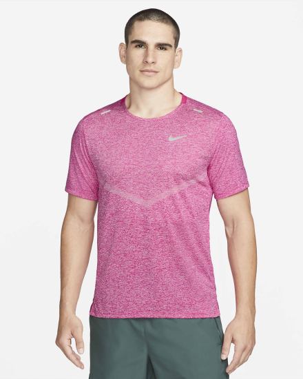 Camiseta Nike Dri-FIT Rise 365 Short-Sleeve Hombre Rosas | EILCD-0341