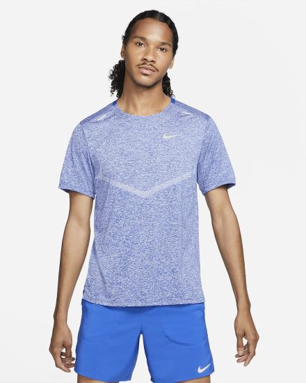 Camiseta Nike Dri-FIT Rise 365 Short-Sleeve Hombre Azul Real | MUBXY-6034