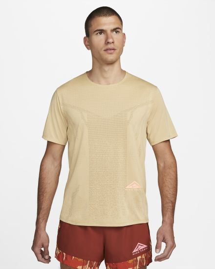 Camiseta Nike Dri-FIT Rise 365 Short-Sleeve Trail Hombre Naranjas | OQUAH-3249