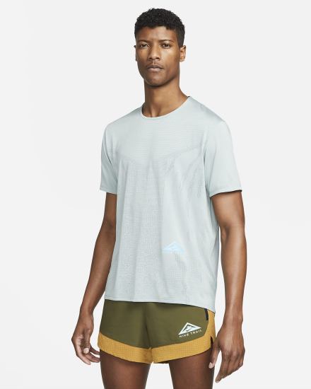Camiseta Nike Dri-FIT Rise 365 Short-Sleeve Trail Hombre Verde Oliva Azules | XBGPA-6092
