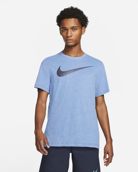Camiseta Nike Dri-FIT Swoosh Training Hombre Azul Real Claro | NKBDY-3749