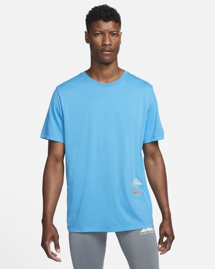 Camiseta Nike Dri-FIT Trail Hombre Azules | BUZTM-2490