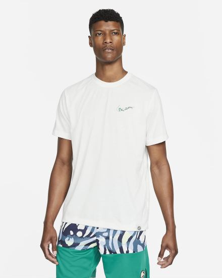 Camiseta Nike Dri-FIT Training Hombre Blancas | JZKEY-9082