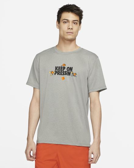 Camiseta Nike Dri-FIT Training Hombre Gris Oscuro | BZSHL-6813