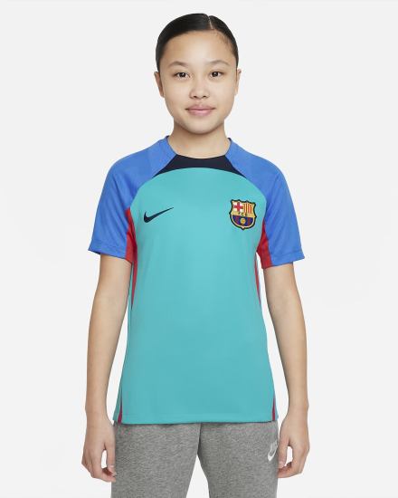 Camiseta Nike FC Barcelona Strike Kids Dri-FIT Short-Sleeve Soccer Top Niña Turquesa Claro Azules Obsidian | MFYJU-6392