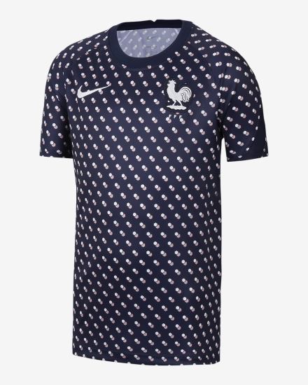 Camiseta Nike FFF Kids Dri-FIT Pre-Match Soccer Top Niño Azules Blancas | ESJOH-7154