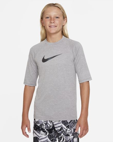 Camiseta Nike Heather Kids Half Sleeve Hydroguard Niño Gris | XUQKS-0352