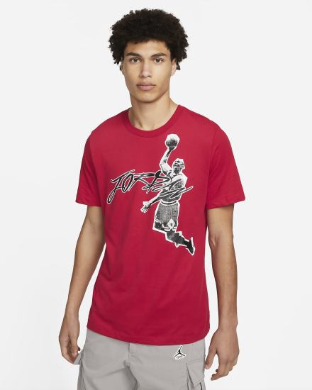Camiseta Nike Jordan Air Dri-FIT Hombre Rojas Negras | NAVEK-0436