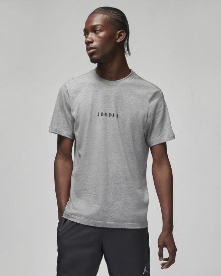 Camiseta Nike Jordan Air Hombre Gris Oscuro Negras | ULYWI-4706
