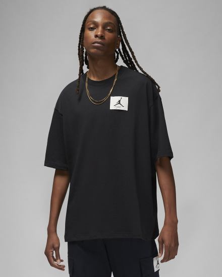 Camiseta Nike Jordan Flight Essentials Oversized Hombre Negras | MHJQW-4157