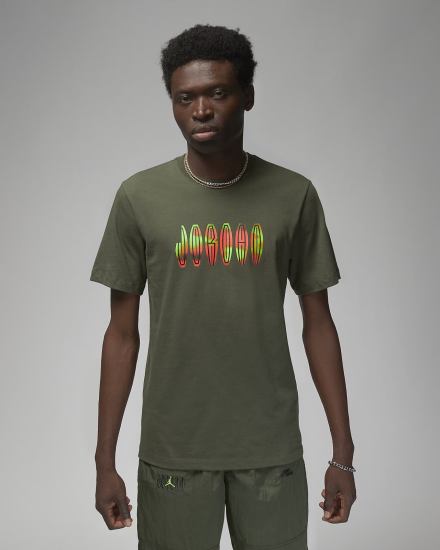 Camiseta Nike Jordan Flight MVP Hombre Kaki | VLSJF-7361