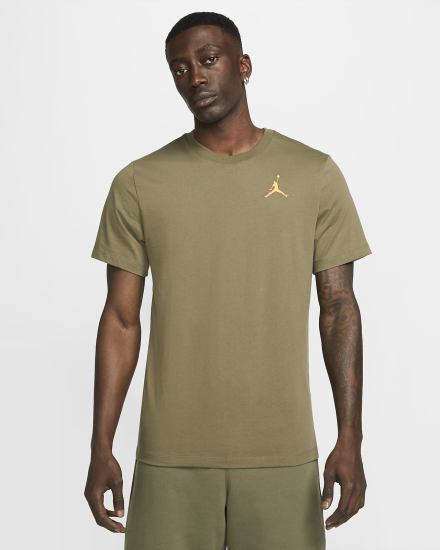 Camiseta Nike Jordan Jumpman Short-Sleeve Hombre Verde Oliva Amarillo Oscuro | IAPYG-4209