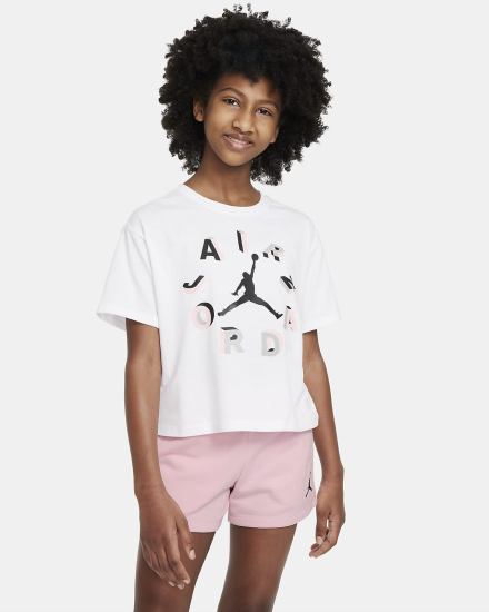 Camiseta Nike Jordan Kids Niña Blancas | YJMFH-2710