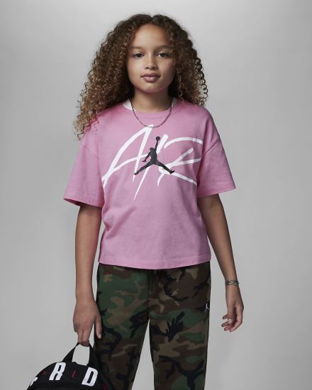 Camiseta Nike Jordan Kids Signature Air Niña Rosas | FQWPK-0314