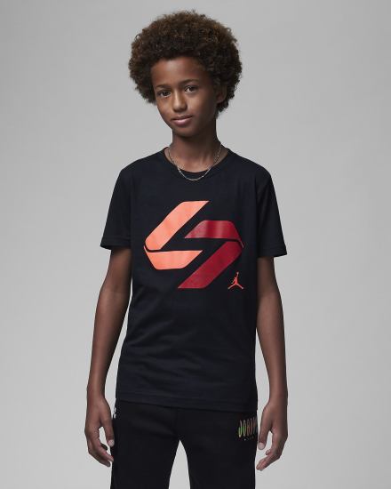 Camiseta Nike Jordan Luka Nitro Tee Kids Niño Negras | SDQWO-3571