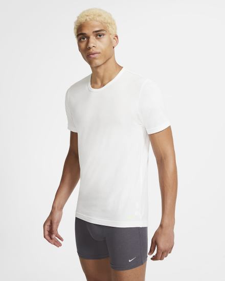 Camiseta Nike Luxe Cotton Modal Slim Fit Crew-Neck Undershirt (2-Pack) Hombre Blancas | WGKHA-1803