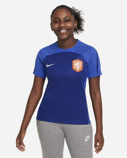 Camiseta Nike Netherlands Strike Kids Dri-FIT Short-Sleeve Soccer Top Niña Azul Real Oscuro Azules Azul Real Blancas | DERSC-0416