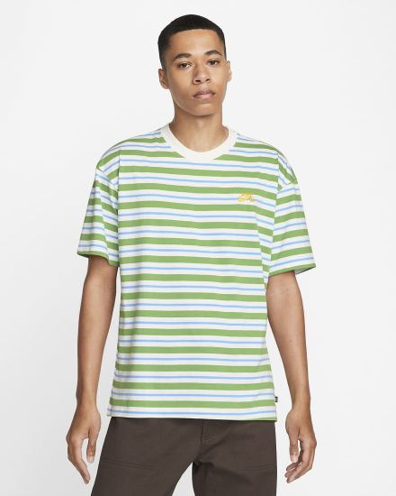 Camiseta Nike SB A Rayas Skate Hombre Azules | NQOFP-2059